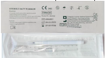 Skin marker regular tip with ruler sterile*12000